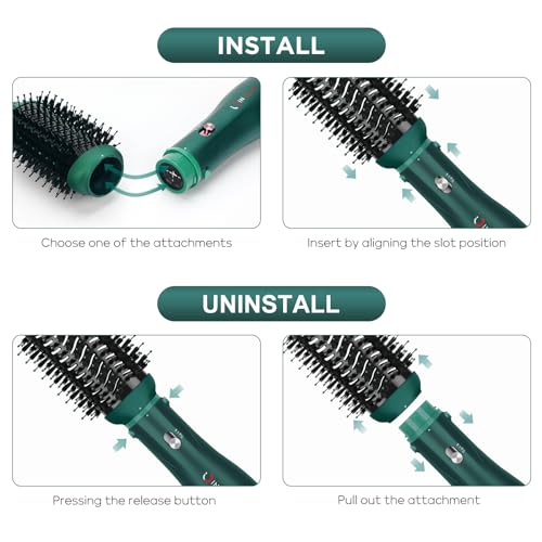IG INGLAM 4-in-1 Hair Dryer Brush with Interchangeable Heads