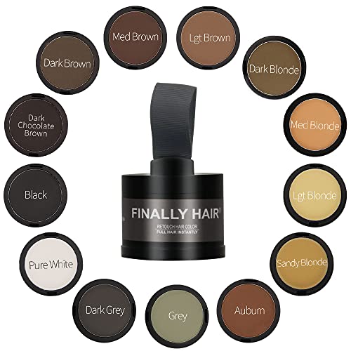 Finally Hair Waterproof Black Dab-on Hair Fibers & Hair Loss Concealer, Gray Away And Root Cover Up, Hairline Creator, Eye Brow Enhancer, and Beard Filler. Dab-on Hair Fiber Shadow Powder (Black)