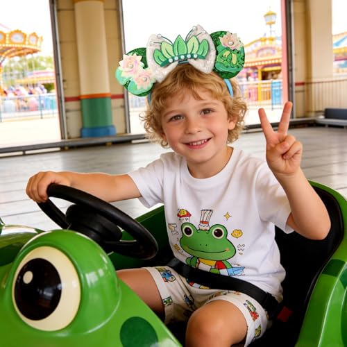 CANMIL Frog Mouse Ears Headband Sparkling Princess Bow Hair Accessory for Women & Girls