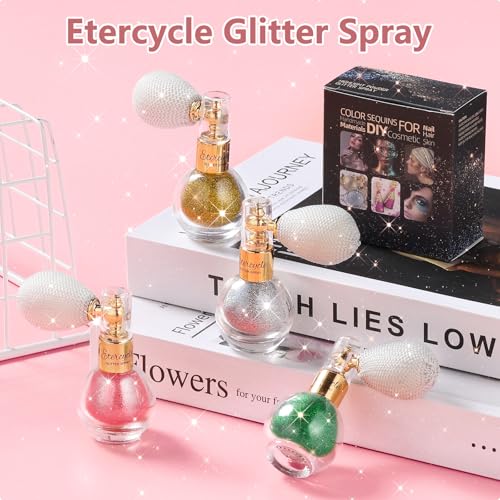 Etercycle Silver Body Glitter Spray – Holographic Face Shimmer