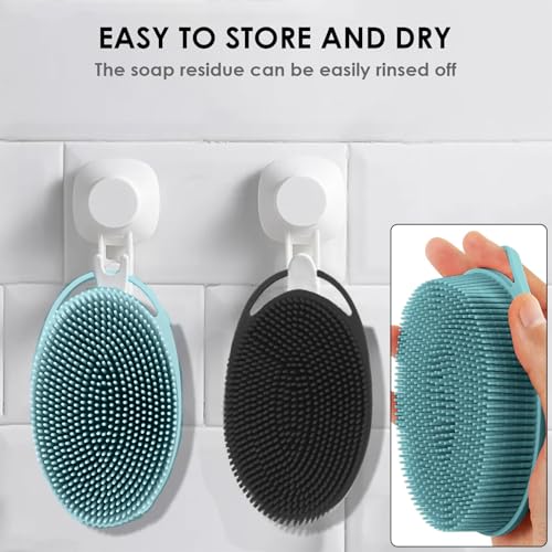 Silicone Body Scrubber Loofah Set of 2 Dual-Sided Exfoliating