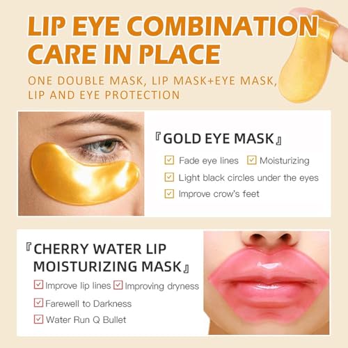 30 Pairs Lip Mask & Eye Mask,Under Eye Patches, Eye Mask for Puffy Eyes, Chapstick Bulk, Valentines Day Gifts,Galentines Gifts, Bulk Gifts for Women, Party Favors,Cheer Gifts,Mini Gifts for Women
