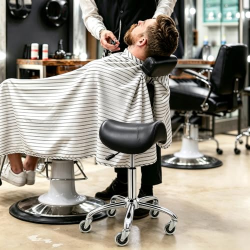 Ergonomic Saddle Stool with 360° Swivel & Height Adjust