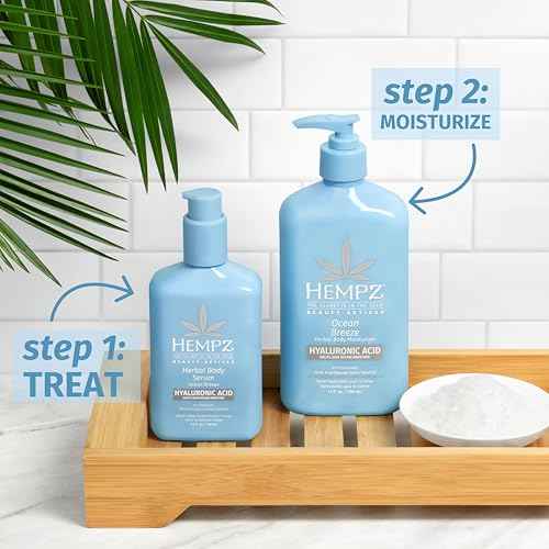 Hempz Ocean Breeze Body Serum with Hyaluronic Acid, Light weight, Fast Absorbing Cream Gel, 8.5 fl.oz.