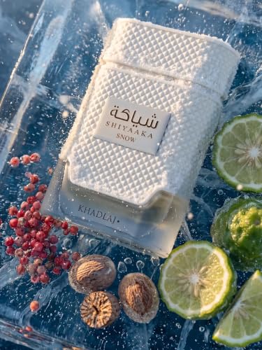Khadlaj Perfumes Shiyaaka Snow Eau de Parfum for Men 3.4oz Citrusy Woody Spicy Fragrance