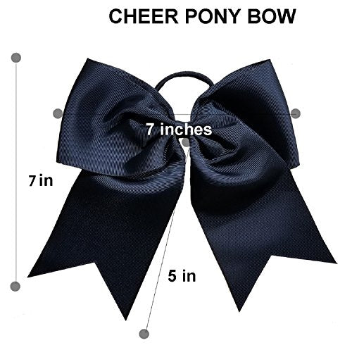 Cheer Bows Hot Pink Cheerleading Softball - Gifts for Girls and Women Team Bow with Ponytail Holder Complete your Cheerleader Outfit Uniform Strong Hair Ties Bands Elastics by Kenz Laurenz (1)