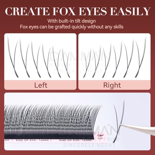 DAMMAN Slant Flying YY Lashes 0.07 Mix 9-14mm Fox Eyes