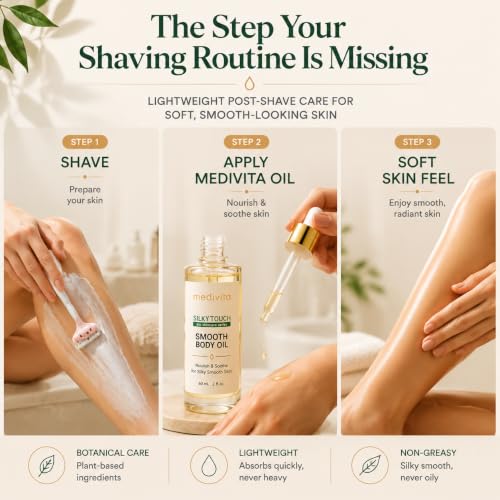 Medivita Lightweight Body Oil for Post-Shave Care - Hydrating Oil for Smooth Skin