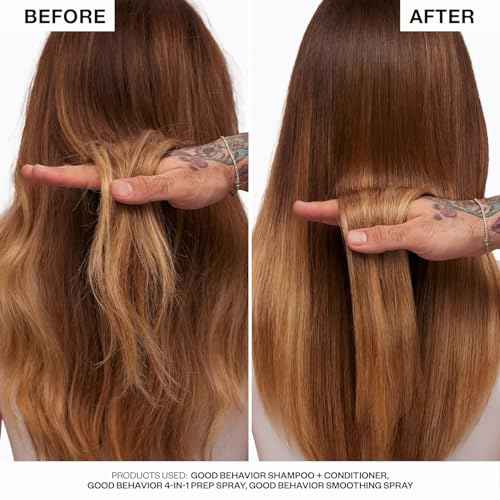 IGK GOOD BEHAVIOR Spirulina Protein Smoothing Spray | Keratin Like Treatment + Frizz Control + Heat Protectant | Vegan + Cruelty Free |