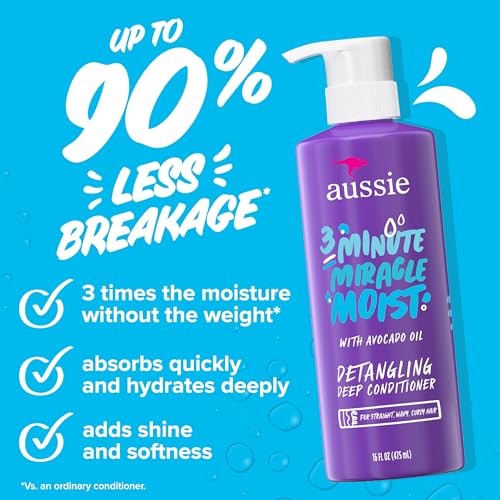 Aussie Miracle Moist 3-Pack Hair Care Set with Deep Conditioner
