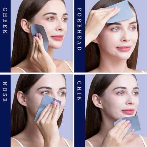 Teenitor 400 Counts Oil Blotting Papers for Face, Bamboo Charcoal Oil Absorbing Sheets for Oily Skin, Oil Blotting Sheets for Face, Oil Absorbent Pads Blotter Paper, Oil Face Wipes Large 10cmx7cm