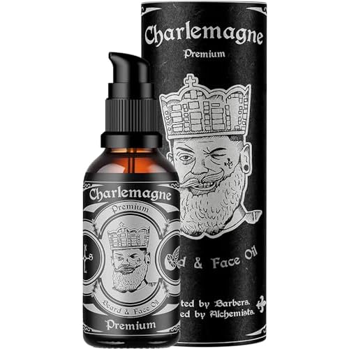 Charlemagne Beard Oil - 30ml Vegan & Leather Scented Men's Grooming Oil - Boosts Beard Growth - Made in Germany