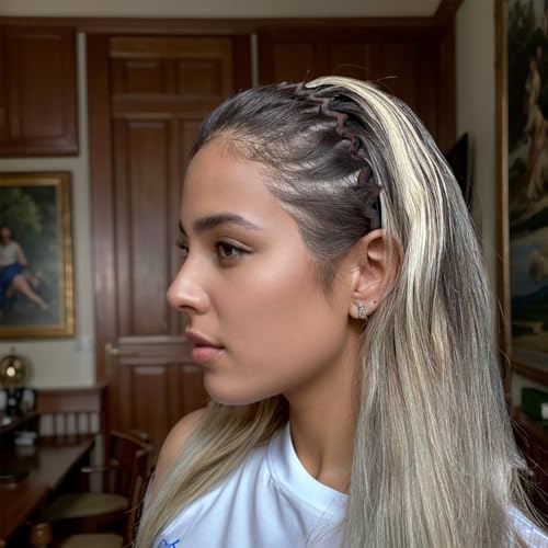 Zig Zag Headband with Teeth Comb - Non-Slip Hair Grip 2pcs