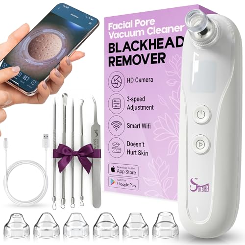 Dr. Sheen Blackhead Vacuum Remover with Camera, 3 Suction Modes & 6 Silicone Tips