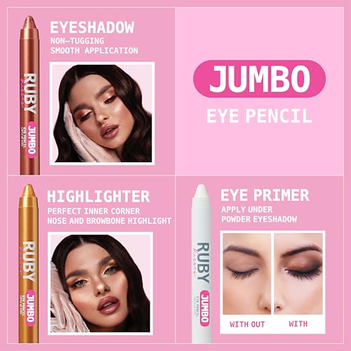 Ruby Kisses Jumbo Eye Pencil - Multi-Use Eyeliner & Eyeshadow (White)