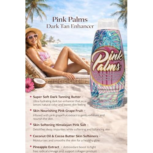 Tanovations Pink Palms Sunny & Chic Dark Tan Enhancer - 10 oz.