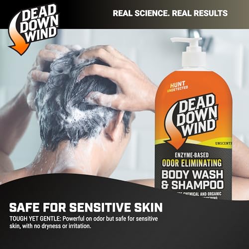 DEAD DOWN WIND Body & Hair Soap Pump Top | 32 oz Bottle | 2 Pack (64 oz.) | Unscented | Sensitive Skin Body Wash & Body Soap, Hunting Accessories