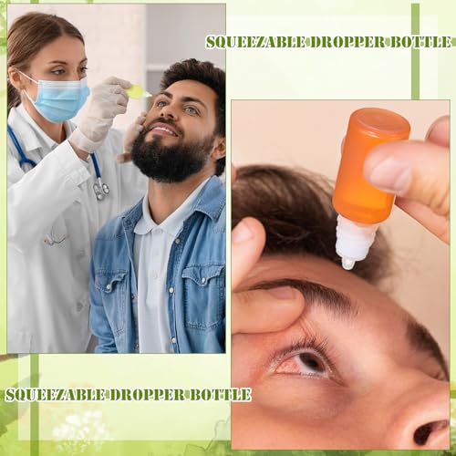 100 Pcs Plastic Dropper Bottles Squeezable Eye Liquid Dropper with Caps and Plug for Oil Eye Liquid Storage (15 ml)