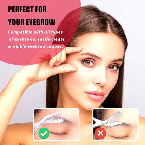 Eyebrow Trimming Scissors with Comb - Stainless Steel