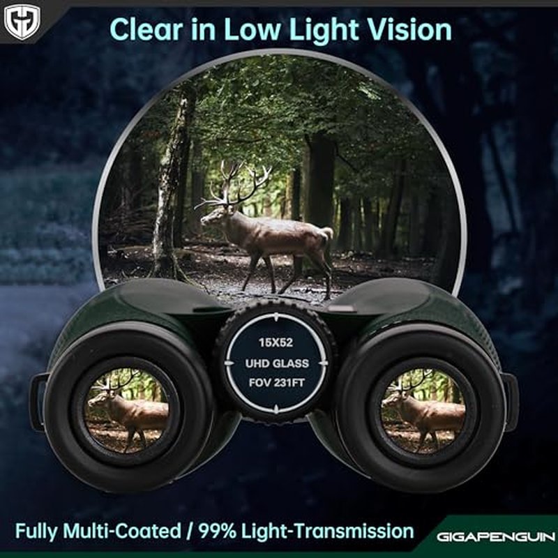 15x52 HD Binoculars for Adults with Phone Adapter