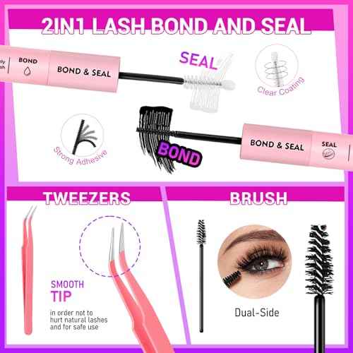Lash Clusters Kit Wispy Lash Clusters 30D-100D 708pcs Individual Lashes Clusters Kit 8-16mm Self Adhesive Eyelashes Kit Thin Band Soft Cluster Lashes Lash Bond and Seal Tweezers & Brush