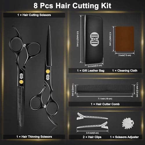 CIICII 6.7" Professional Hair Cutting Scissors Set – Barber Shears Kit
