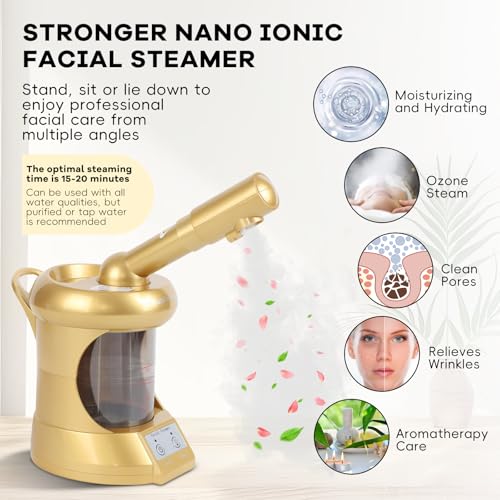 Facial Steamer,Face Steamer for Facial Deep Cleaning, Steamer for Facial for Personal Care or Spa, Moisturizing and Hydrating.