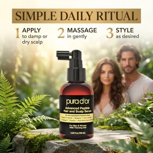 PURA D'OR Hair & Scalp Serum with Copper Peptide & Caffeine