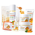 Turmeric Soap Skincare Set with Honey Face Sheets Mask,Hydrating Travel Size Turmeric Face Wash,Moisturizing Face Toner & Face Serum & Face Cream,Eye Cream Skin Care Gift Set for Women£¨9PCS)