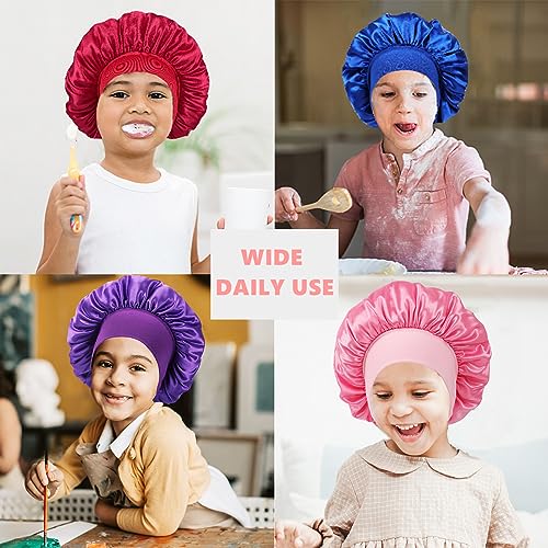 Kids Silk Bonnets for Sleeping - Set of 3
