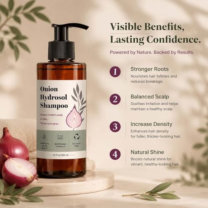 Onion Hydrosol Shampoo with Rosemary & Biotin for Thicker Hair