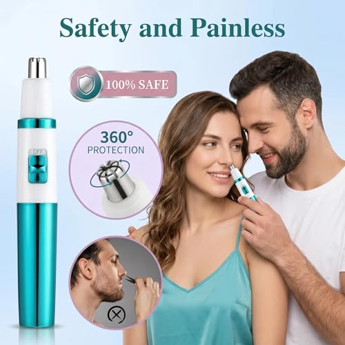 Dual-Edge Nose and Ear Hair Trimmer - Waterproof & Painless