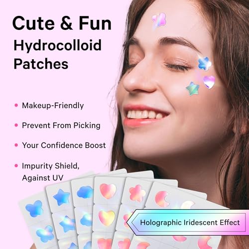 Sosky Hologram Acne Patches with Salicylic Acid, 48 Count