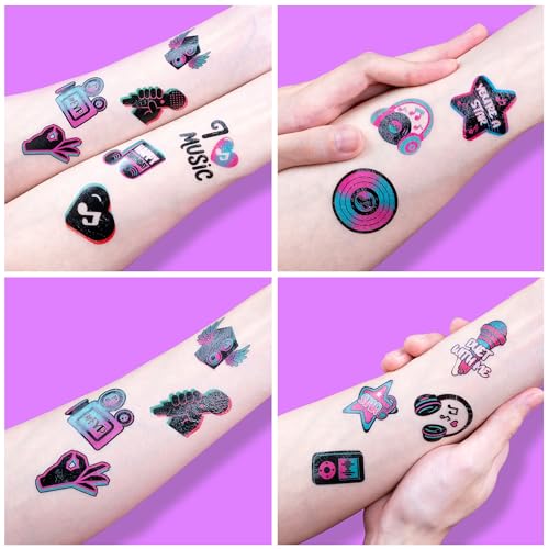 120 PCS Music Notes Temporary Tattoos for Kids
