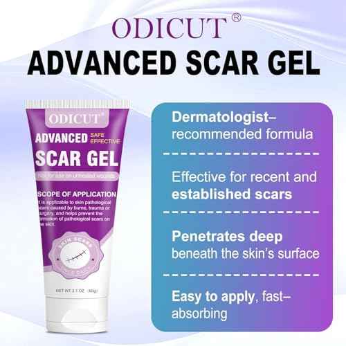 Silicone Scar Gel, Intensive Scar Cream, 2.1oz Keloid Bump Removal for Stretch Marks Removal, Surgical Scars, Cesarean Section, Acne, Injury, Burns, Doctor-tested Scar Improvement (60g)