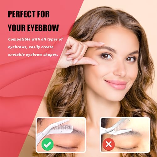 Eyebrow Scissors with Comb - Powder Steel Trimmer