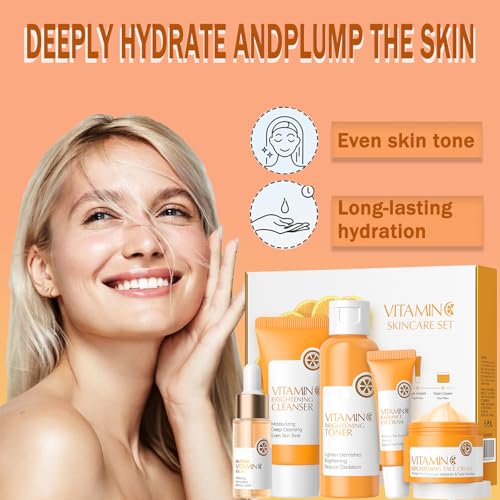 Moisturizing Face Skin Care Gift Set for Women Girls (Vitamin C)