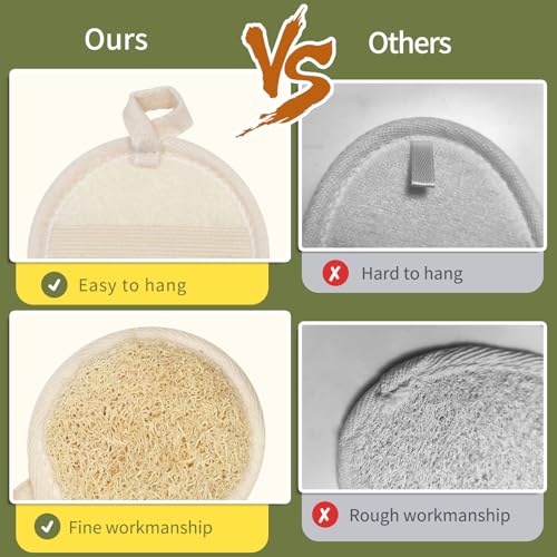 Natural Loofah Face Scrubber 4-Pack | Organic Exfoliating Pads