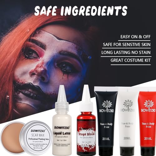 Halloween SFX Makeup Kit with Fake Blood & Liquid Latex