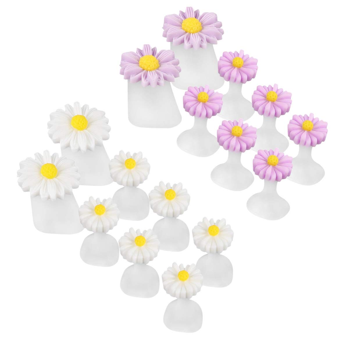 Beaupretty 16 Pieces Daisy Flower Silicone Toe Separators Spacers Spreaders Cushions Toes Dividers Pedicures Nail Art Tools Polish Guards for Home Salon