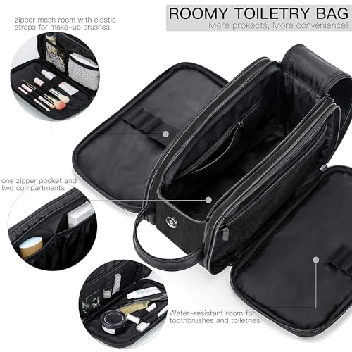 Elviros Large Travel Toiletry Bag for Men, Water-Resistant Dopp Kit