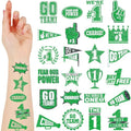 240 Pcs Green Glitter Team Spirit Temporary Tattoos