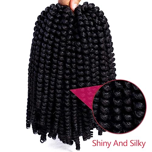 Spring Twist Hair 10 Inch Spring Twist Crochet Hair 6 Packs Spring Twist Braiding Hair For Butterfly Locs Soft Locs Low Temperature Synthetic Fiber Fluffy Hair Extensions (10 Inch,T30)