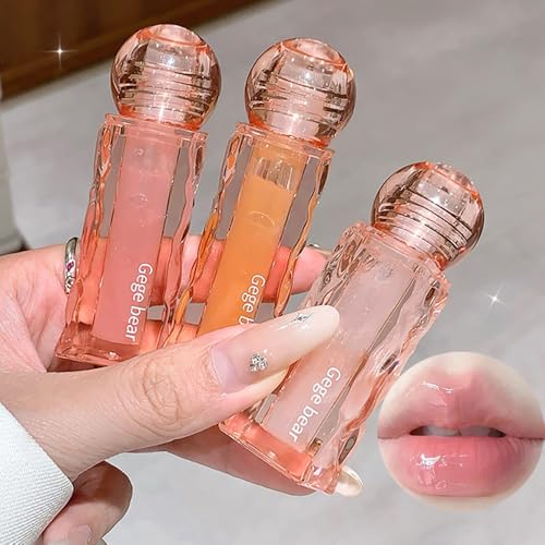 3-Piece Hydrating Lip Oil Gloss Set - Long-Lasting Moisturizing Lip Care