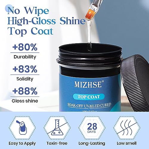 MIZHSE 100ML Gel Top Coat for Gel Nail Polish and 8 Colors 9D Cat Eye Gel Nail Polish¡¦