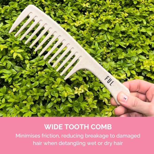 Wide Tooth Comb for Curly & Wavy Hair - Detangling Shower Comb