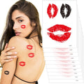 30 Pcs Kiss Lips Temporary Tattoos for Women Men, Red Black Lipstick Fake Tattoo Stickers, Valentine¡¯s Day Halloween Cosplay Party Supplies, Waterproof Long Lasting Body Art Stickers