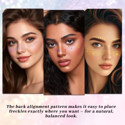 Glitter Freckles Face Tattoos - 30 Pcs Waterproof Sparkle