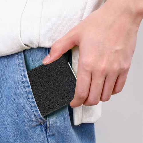 Portable Beauty Mirror with Leather Cover, 1X/2X Two-Sided Makeup Small Pocket Mirror, Portable for Travel and Purses - Black