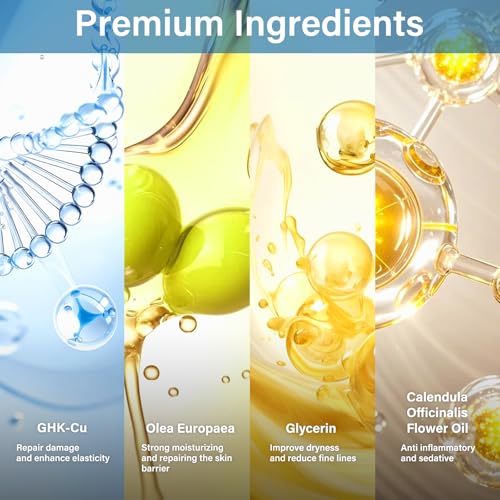 GHK-Cu Peptide Face Cream with Copper Peptides - Anti-Aging Firming Moisturizer for Wrinkle Reduction, Collagen Boosting & Skin Revitalization, Hydrates with Hyaluronic Acid